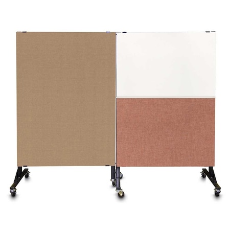 United Visual Products Sliding Door Indoor Enclosed Corkboard, 4 UV9001ACS4824-BRONZE-MEDGRY